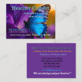 Carte De Visite Papillon Bleu de Confiance Soignant Professionnel  (Devant / Derrière)