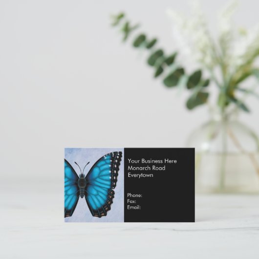 Carte De Visite Papillon bleu de Morpho (Debout devant)