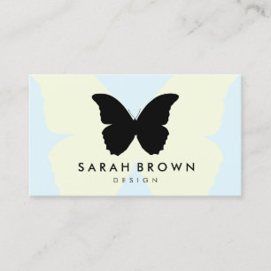 Carte De Visite Papillon Bleu & Jaune Élégant Professionnel