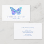 carte de visite papillon bleu pastel (Devant / Derrière)