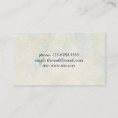 Carte De Visite Papillon bleu romantique à fleurs rouges (Dos)