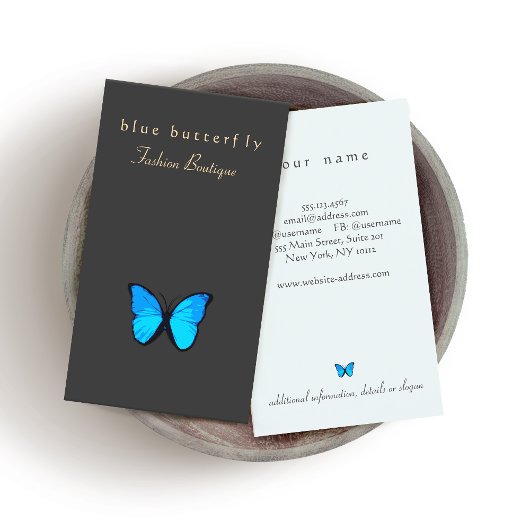 Carte De Visite Papillon bleu turquoise Nature