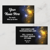 Carte De Visite Papillon brillant dans le noir (Devant / Derrière)