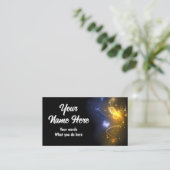 Carte De Visite Papillon brillant dans le noir (Debout devant)