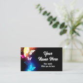 Carte De Visite Papillon brillant dans le noir (Debout devant)