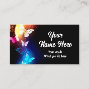 Carte De Visite Papillon brillant dans le noir