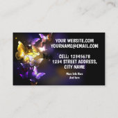 Carte De Visite Papillon brillant dans le noir (Dos)