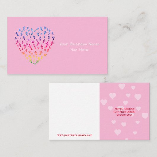 Carte De Visite Papillon cardiaque (Devant / Derrière)