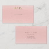 Carte De Visite Papillon Cercle Gold Faux Rose Rose Delicate (Devant / Derrière)