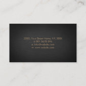 Carte De Visite Papillon chic de luxe d'or sur l'ardoise noire (Dos)