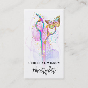 Carte De Visite papillon ciseaux coiffeur