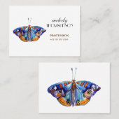 Carte De Visite Papillon coloré d'aquarelle (Devant / Derrière)