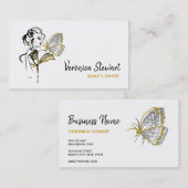 Carte De Visite Papillon d'affaires de beauté de (Devant / Derrière)