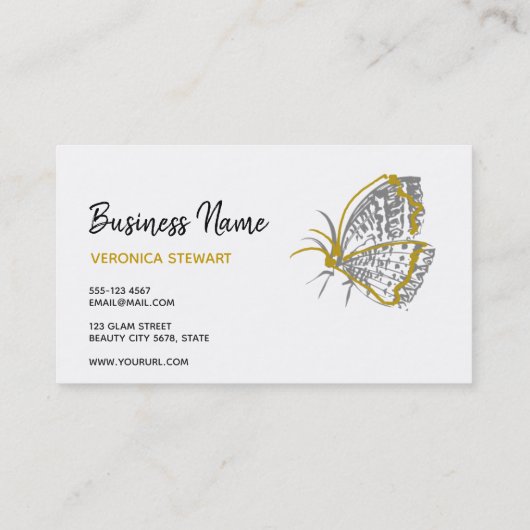Carte De Visite Papillon d'affaires de beauté de (Dos)