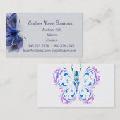 Carte De Visite Papillon dans Blue Shop Store Business (Devant / Derrière)