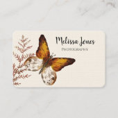 Carte De Visite Papillon d'aquarelle beige et Brown (Devant)