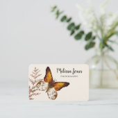 Carte De Visite Papillon d'aquarelle beige et Brown (Debout devant)