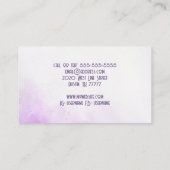 Carte De Visite Papillon d'aquarelle de lavande (Dos)