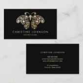 Carte De Visite papillon de feuille d'or (Devant / Derrière)