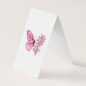 Carte De Visite Papillon de fleurs avec Sakura rose (Devant)