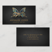 Carte De Visite Papillon de luxe de Shell d'or et d'ormeau (Devant / Derrière)