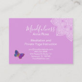 Carte De Visite Papillon de mandala de yoga de Reik de méditation (Dos)