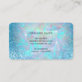 Carte De Visite Papillon de parties scintillant bleu holographique (Dos)