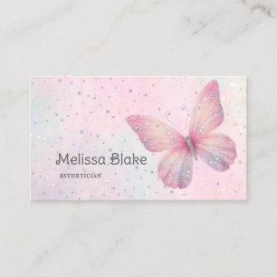 Carte De Visite papillon de parties scintillant faux pastel