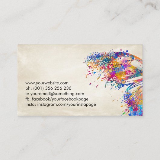 Carte De Visite Papillon de peinture coloré (Dos)