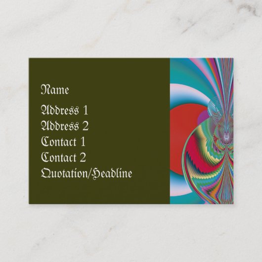Carte De Visite Papillon de printemps, explosion de couleurs abstr (Devant)