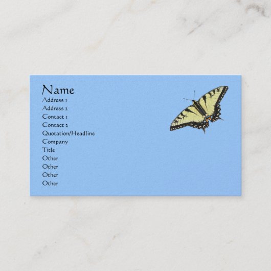 Carte De Visite Papillon de queue de tigre (Devant)