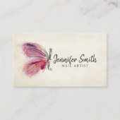 Carte De Visite Papillon d'encre d'aquarelle - Artiste des ongles (Devant)