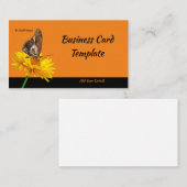 Carte De Visite Papillon des ailes de chien de fleurs jaunes (Devant / Derrière)