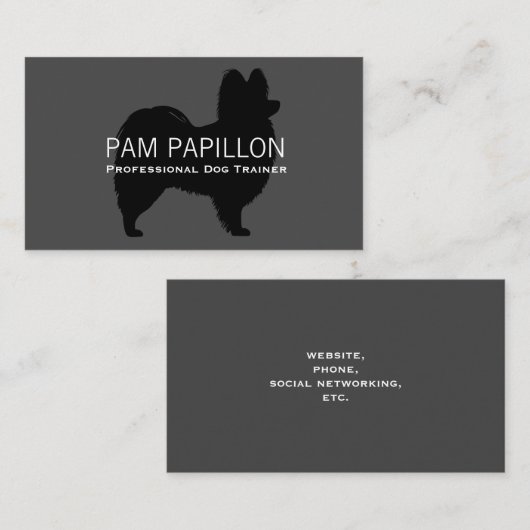 Carte De Visite Papillon Dog Breed (Devant / Derrière)