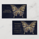 Carte De Visite Papillon d'or esthétique céleste (Devant / Derrière)