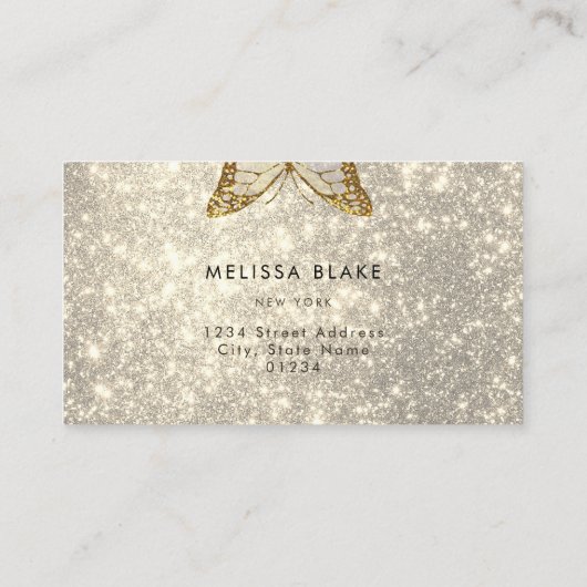 carte de visite papillon doré (Dos)