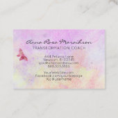 Carte De Visite *~* Papillon doré à Parties scintillant rose paste (Dos)