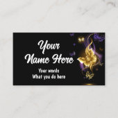 Carte De Visite Papillon doré Morpho dans l'obscurité (Devant)