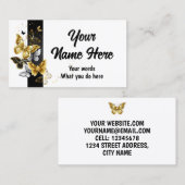 Carte De Visite Papillon doré Morpho dans l'obscurité (Devant / Derrière)