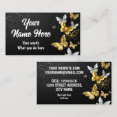 Carte De Visite Papillon doré Morpho dans l'obscurité (Devant / Derrière)