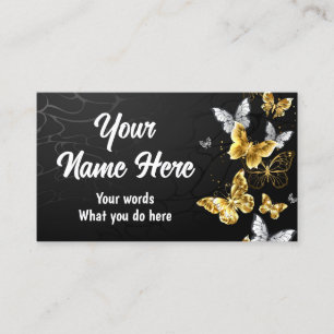 Carte De Visite Papillon doré Morpho dans l'obscurité