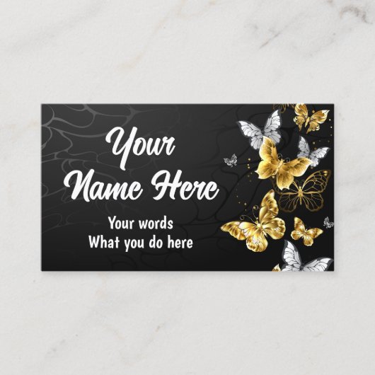 Carte De Visite Papillon doré Morpho dans l'obscurité (Devant)