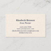 Carte de visite papillon élégant - Personnalisable (Dos)