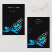 Carte De Visite Papillon en lumière bleue -vertical (Devant / Derrière)