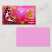 Carte De Visite Papillon et coeurs romantiques (Devant / Derrière)