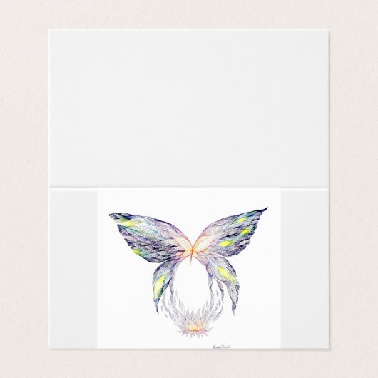 Carte De Visite Papillon et lotus (Extérieur déplié)