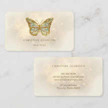 carte de visite papillon fausse parties scintillan