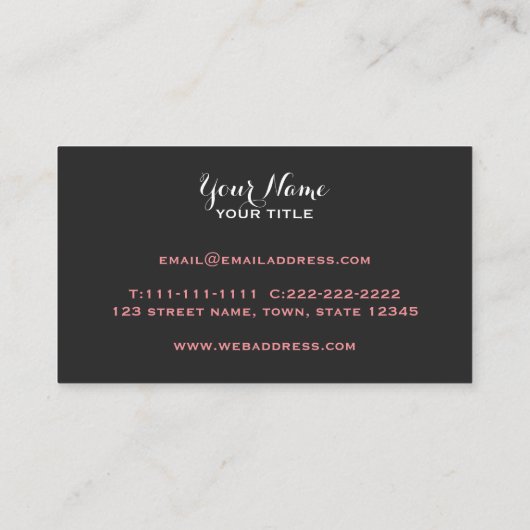 Carte De Visite Papillon fée, violet et rose (Dos)