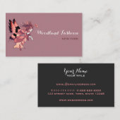 Carte De Visite Papillon fée, violet et rose (Devant / Derrière)