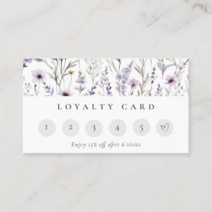 Carte De Visite Papillon Fleur sauvage Lilac Purple 6 Punch Loyaut